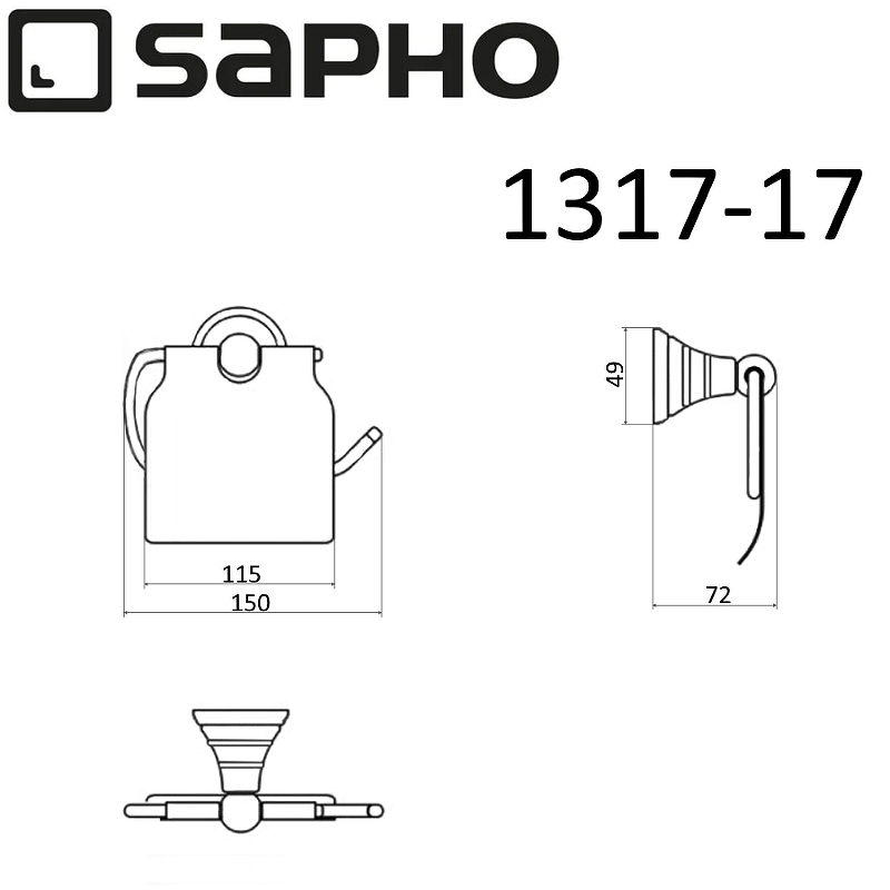 Держатель туалетной бумаги Sapho Diamond 1317-17, хром