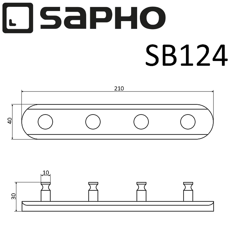 Крючок Sapho Samba SB124, хром