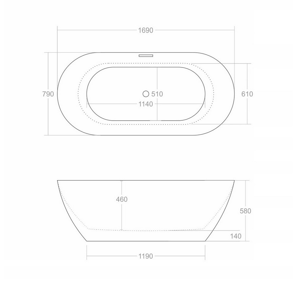 Ванна 1700x850x600  d'ISEO акриловая отдельностоящая Cerutti SPA 