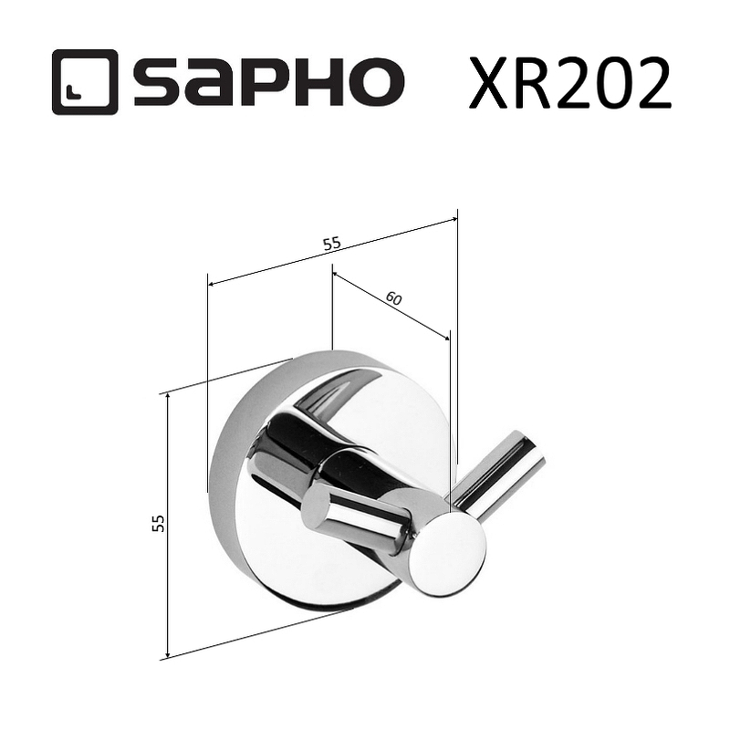 Крючок Sapho X-Round XR202, хром