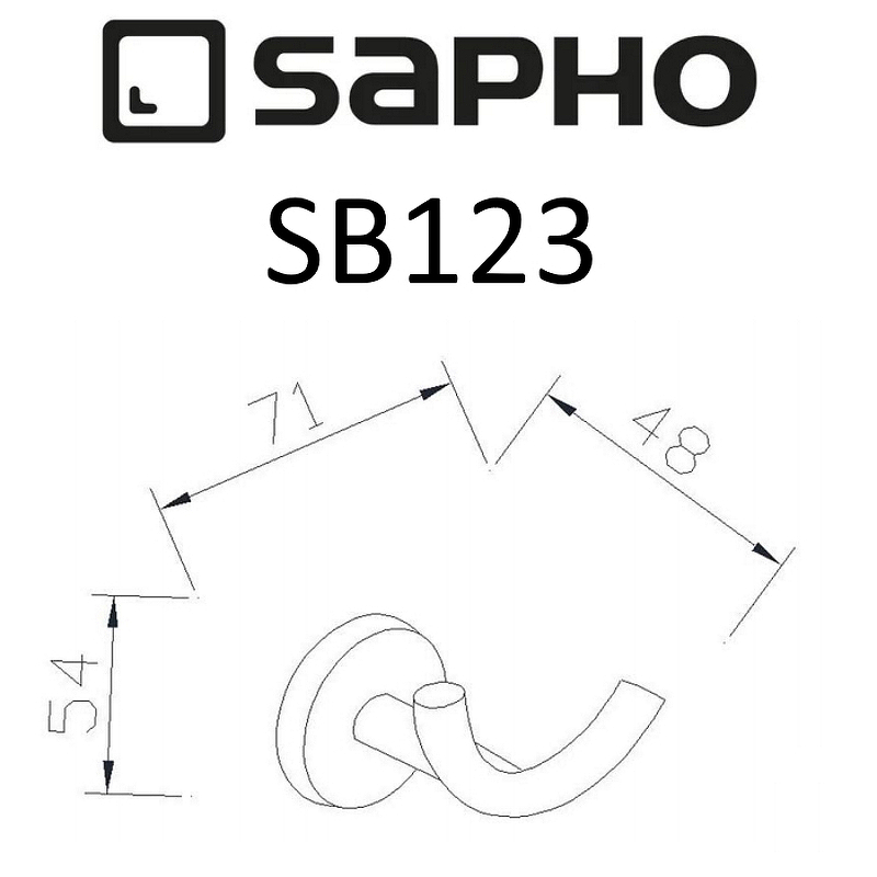 Крючок Sapho Samba SB123, хром