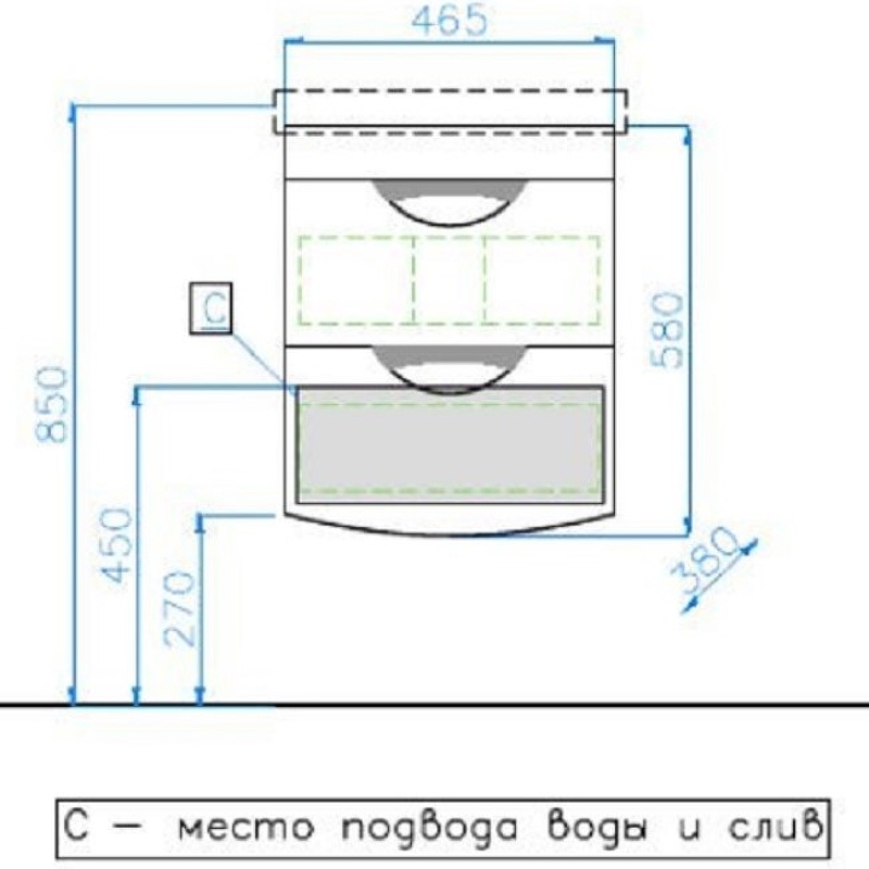 Тумба под раковину Style Line Жасмин 50 ЛС-000010039