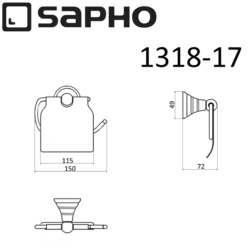 Держатель туалетной бумаги Sapho Diamond 1318-17, бронза