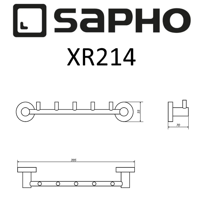 Крючок Sapho X-Round XR214, хром
