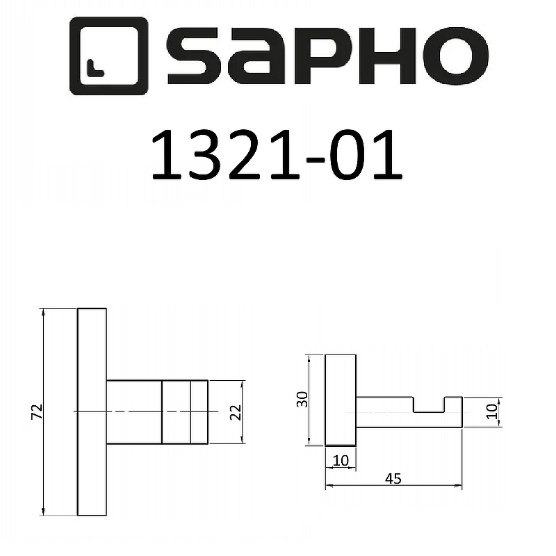 Крючок Sapho Olymp 1321-01, хром