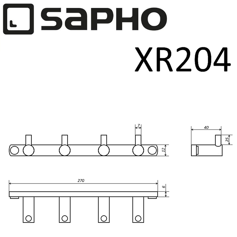 Крючок Sapho X-Round XR204, хром
