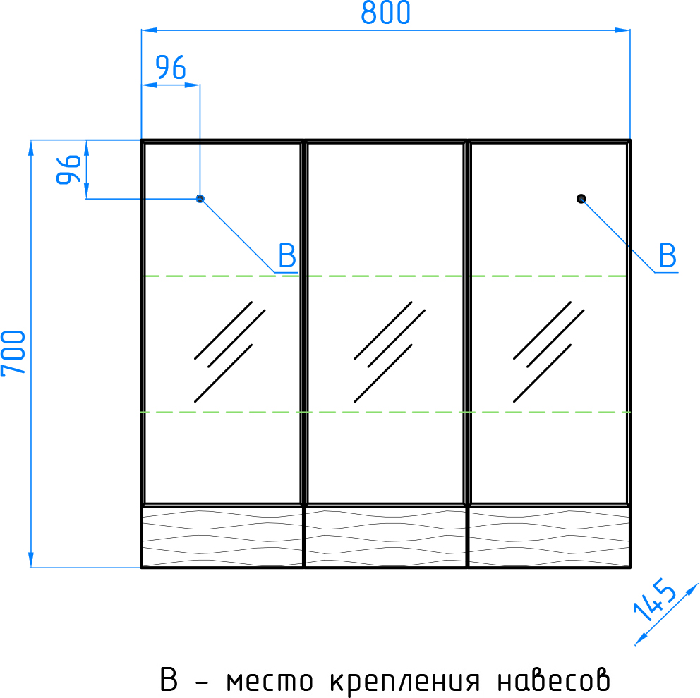 Зеркало-шкаф Style Line Ассоль 80 Люкс техно платина