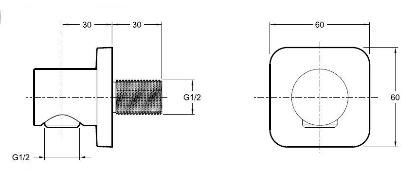 Шланговое подсоединение Jacob Delafon Modulo E8463-CP