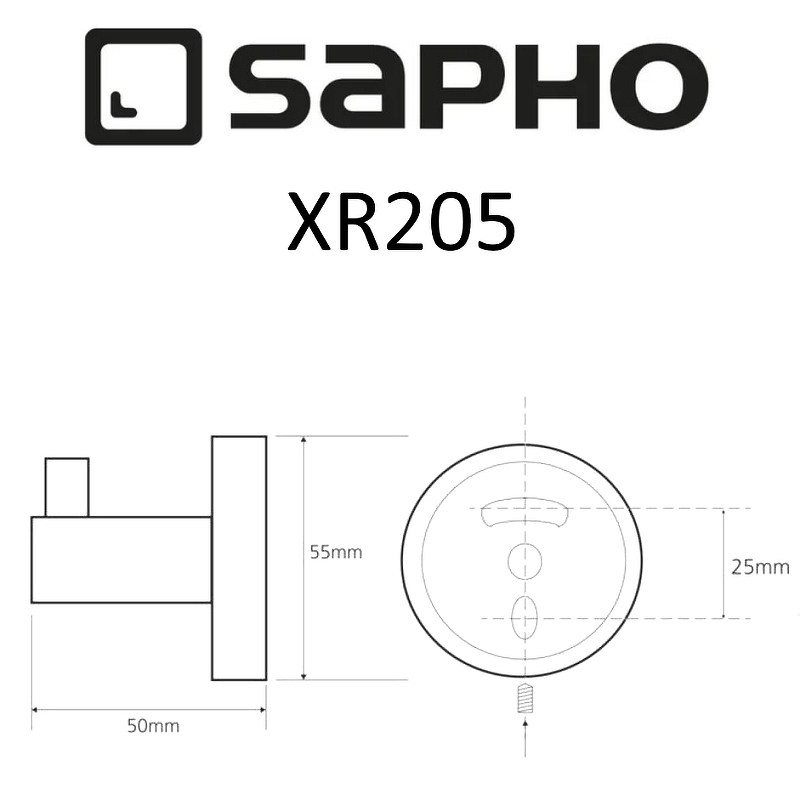 Крючок Sapho X-Round XR205, хром